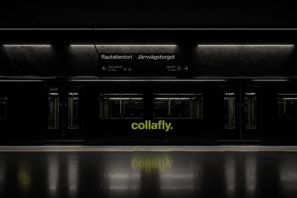 Collaflyn brändimainos Helsingin metrossa